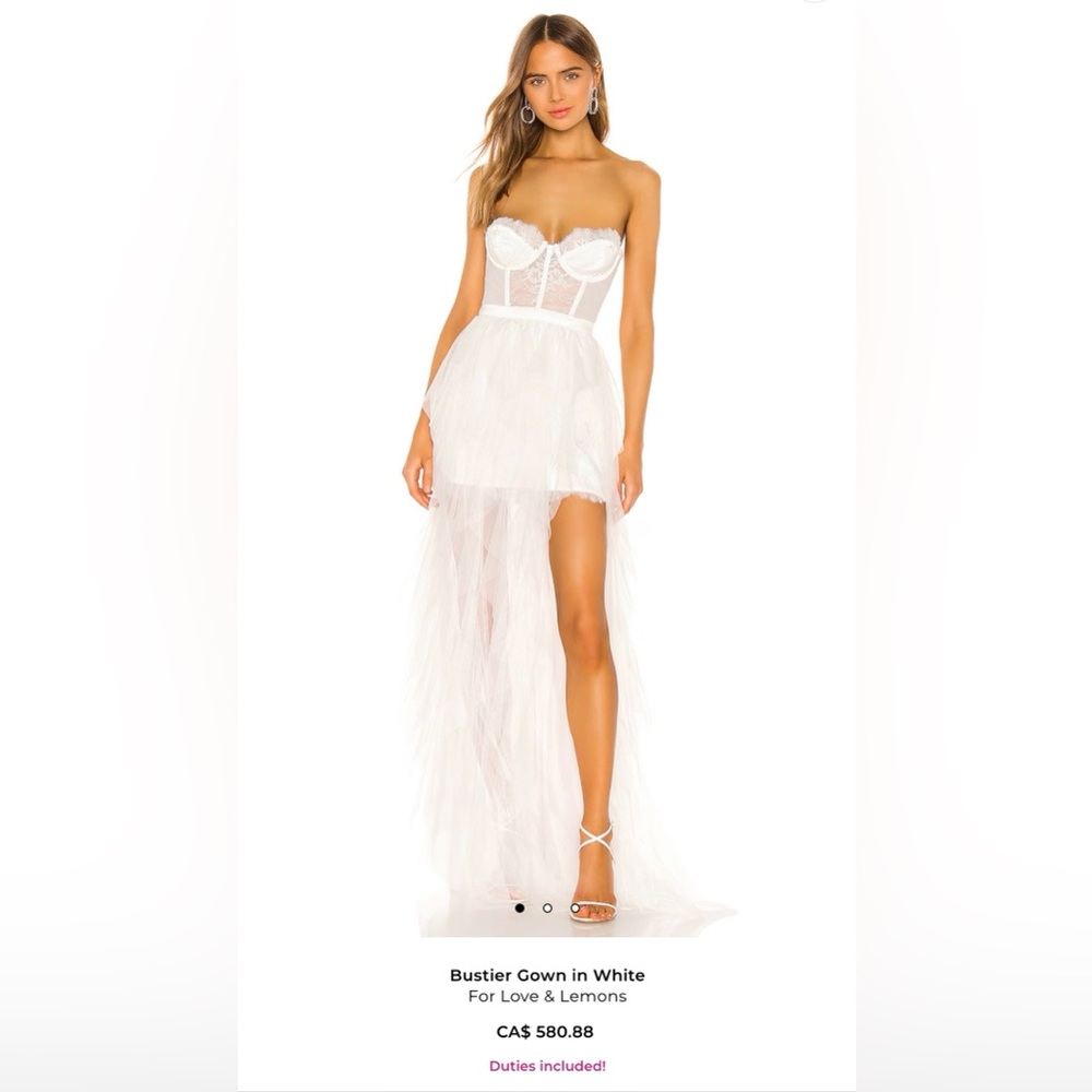 For Love And Lemons White Bustier Gown - Picture 1 of 4